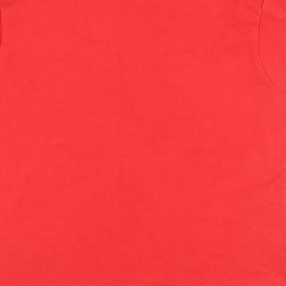 Juice Womens Red 100% Cotton Basic T-Shirt Size XL Scoop Neck - Reindeer, Cheers Big Ears