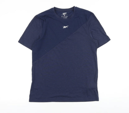 Reebok Mens Blue Polyester T-Shirt Size S Round Neck