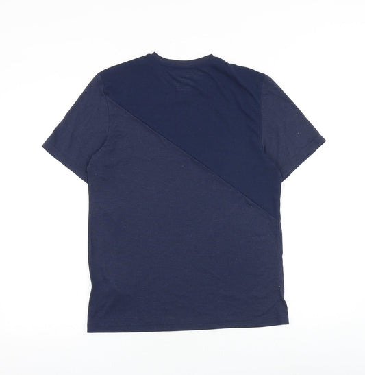 Reebok Mens Blue Polyester T-Shirt Size S Round Neck