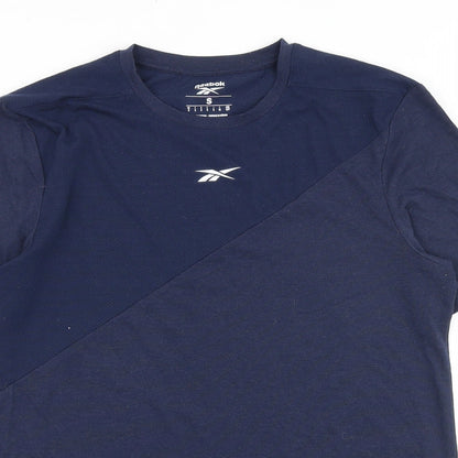 Reebok Mens Blue Polyester T-Shirt Size S Round Neck