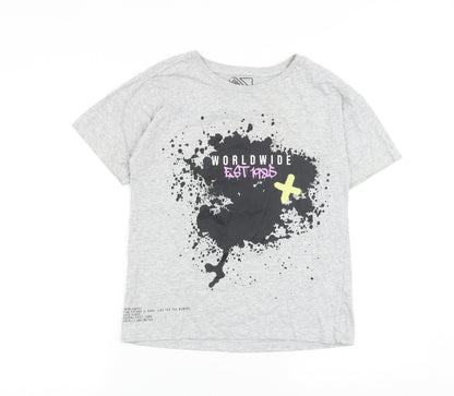 Urban Dept Boys Grey 100% Cotton Basic T-Shirt Size 11 Years Round Neck Pullover
