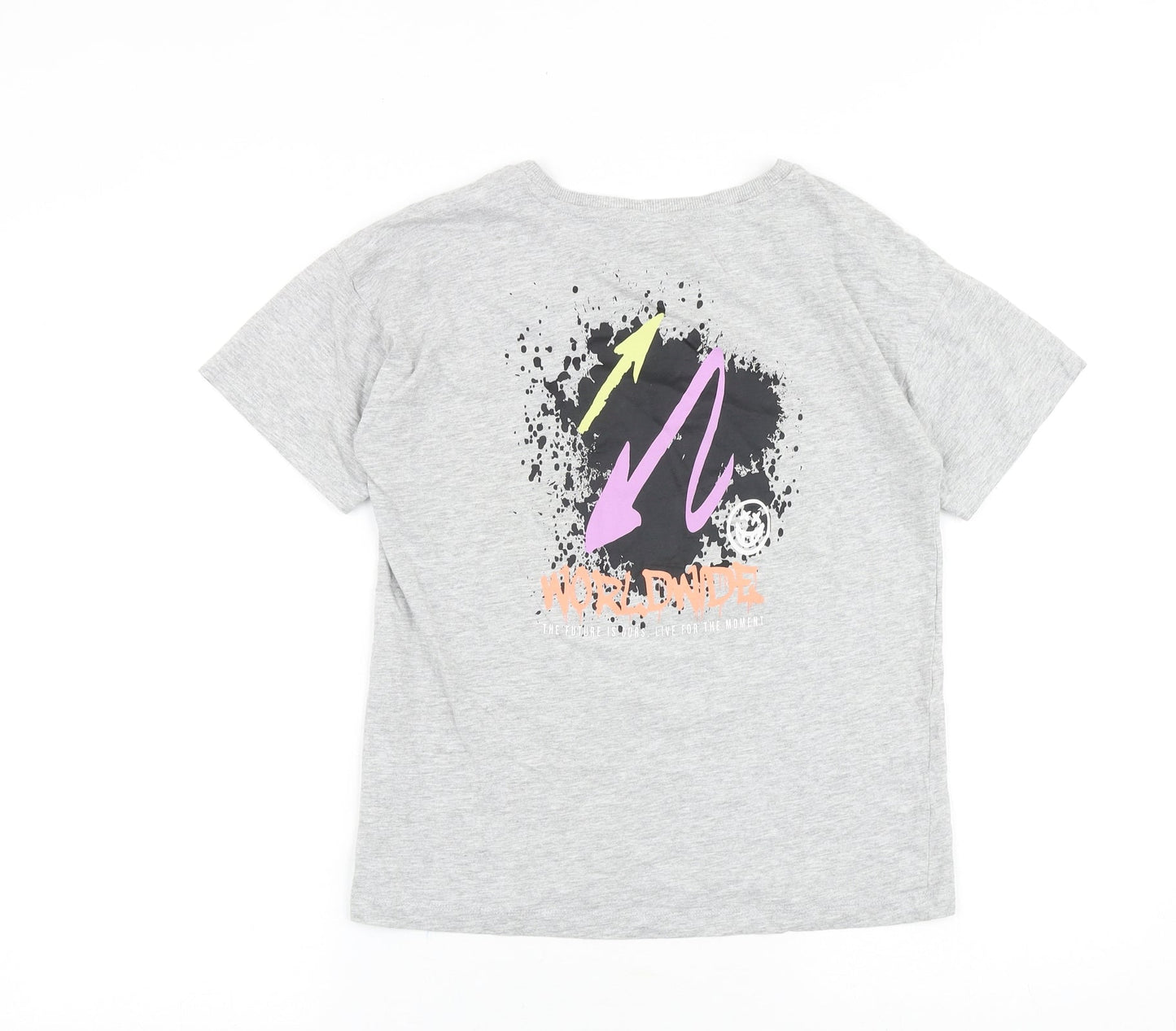 Urban Dept Boys Grey 100% Cotton Basic T-Shirt Size 11 Years Round Neck Pullover