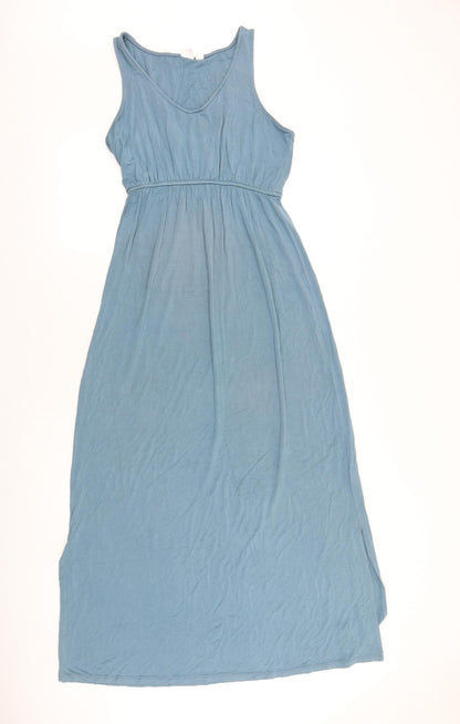 Gap Womens Blue Viscose Maxi Size XS V-Neck Pullover