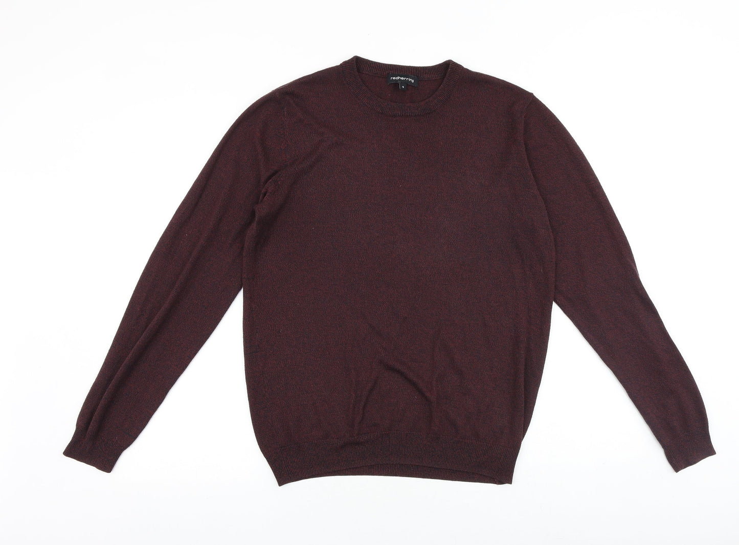 Debenhams Mens Purple Round Neck Acrylic Pullover Jumper Size S Long Sleeve