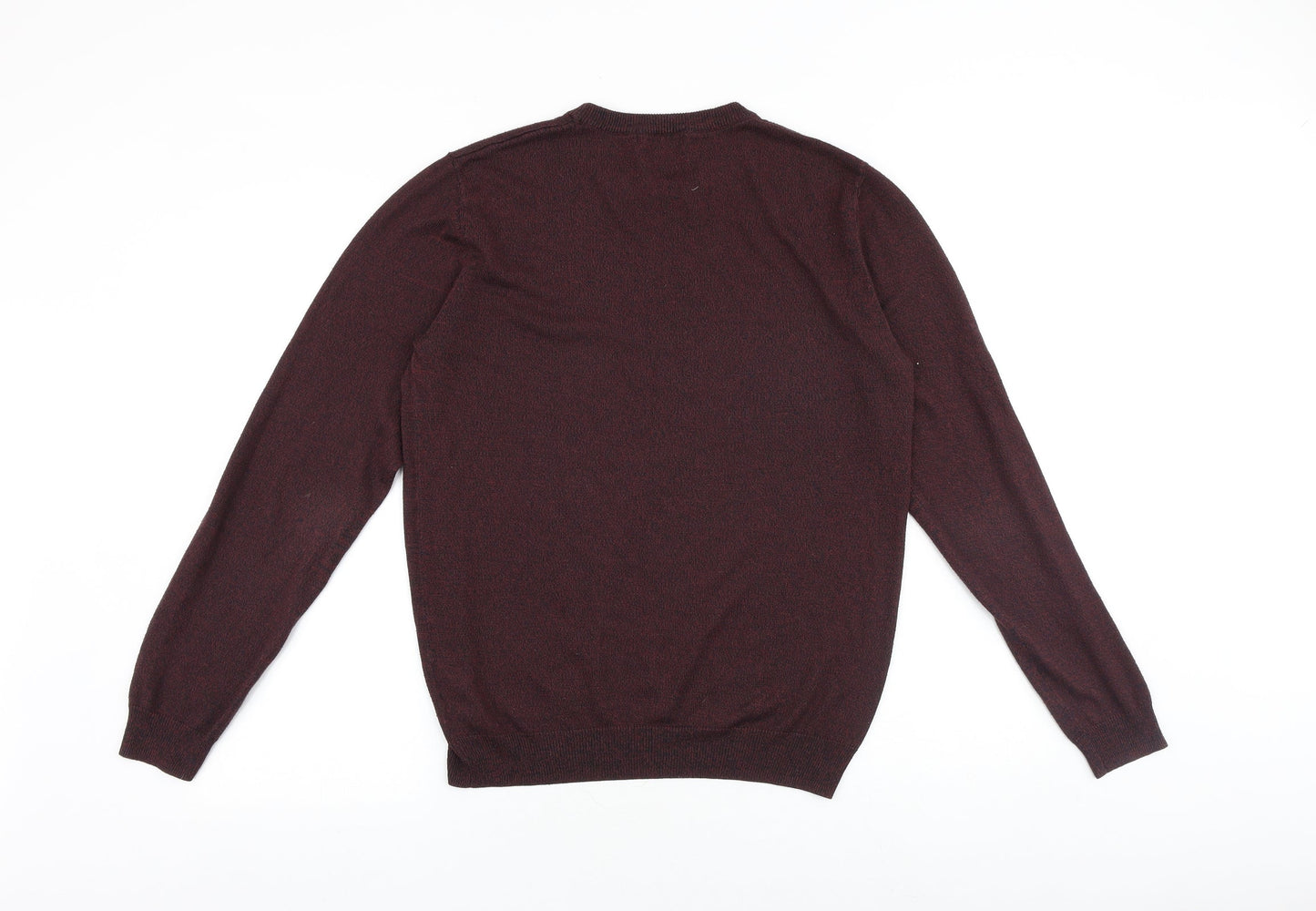 Debenhams Mens Purple Round Neck Acrylic Pullover Jumper Size S Long Sleeve