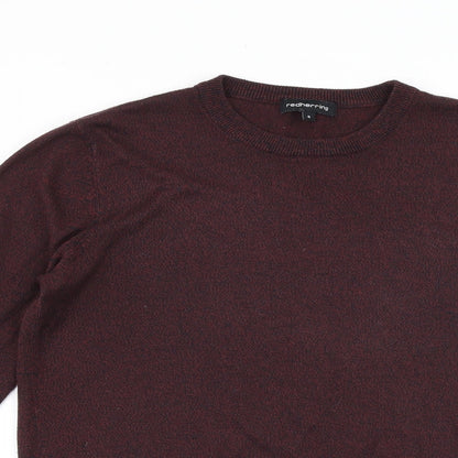 Debenhams Mens Purple Round Neck Acrylic Pullover Jumper Size S Long Sleeve