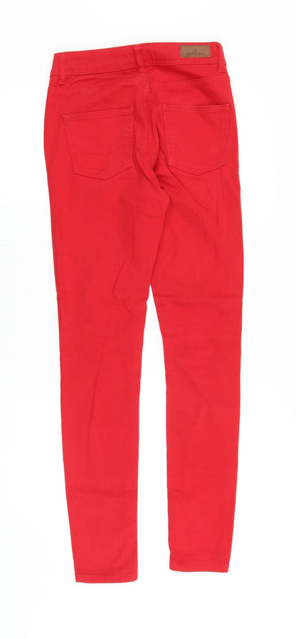 Blue Ridge Womens Red Cotton Skinny Jeans Size 28 in Regular Zip