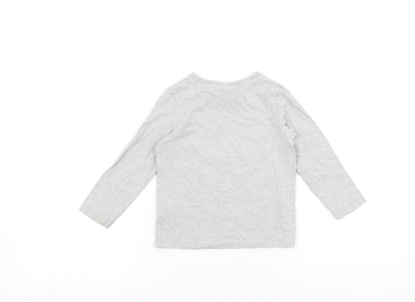 TU Baby Grey Cotton Pullover T-Shirt Size 18-24 Months Boat Neck Pullover