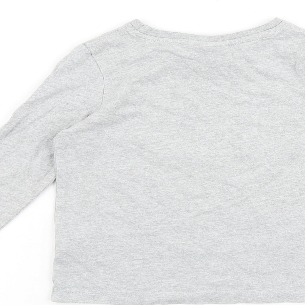 TU Baby Grey Cotton Pullover T-Shirt Size 18-24 Months Boat Neck Pullover