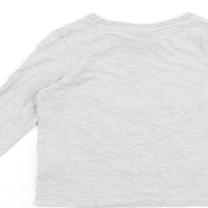 TU Baby Grey Cotton Pullover T-Shirt Size 18-24 Months Boat Neck Pullover