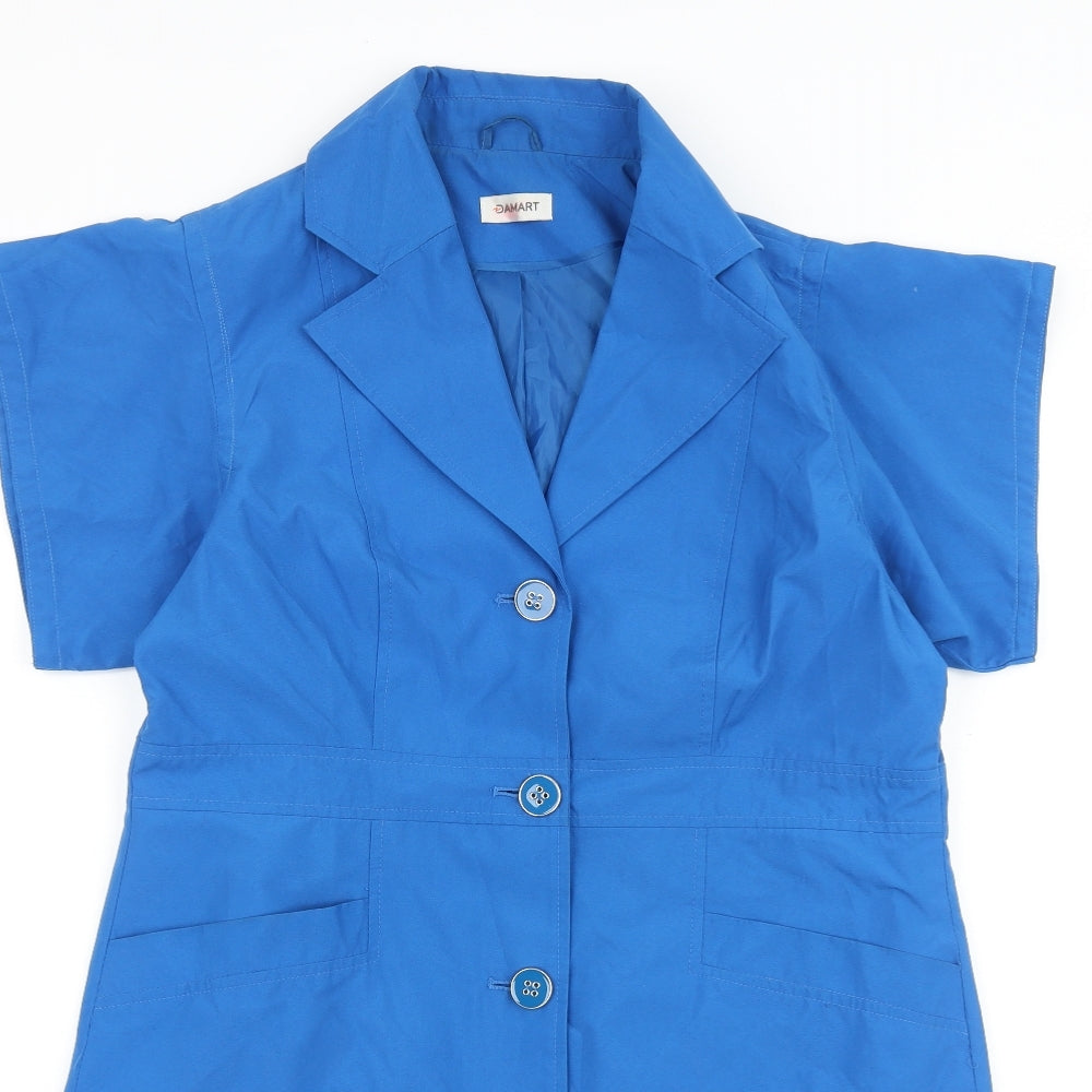 Damart Womens Blue Jacket Blazer Size 14 Button