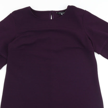 Dorothy Perkins Womens Purple Polyester A-Line Size 12 Round Neck Button