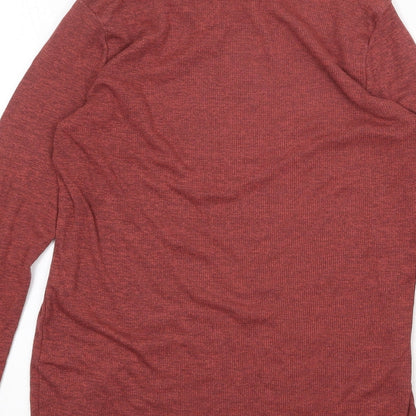 TU Womens Orange Polyester Basic Blouse Size 12 Mock Neck