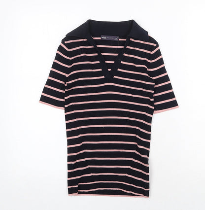 Womens UK Size XS Marks and Spencer Blue Basic T-Shirt