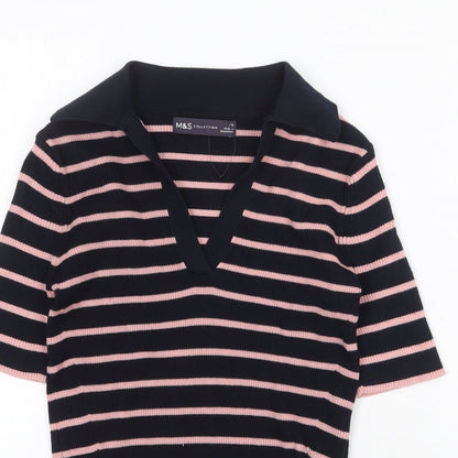 Womens UK Size XS Marks and Spencer Blue Basic T-Shirt