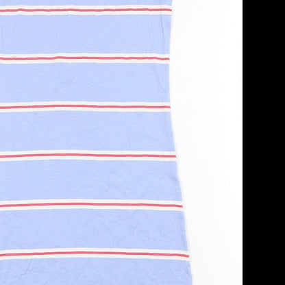 Marks and Spencer Womens Blue Striped Cotton Bodycon Size S Round Neck Pullover
