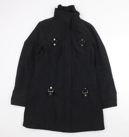 M&Co Womens Black Jacket Coat Size 10 Zip