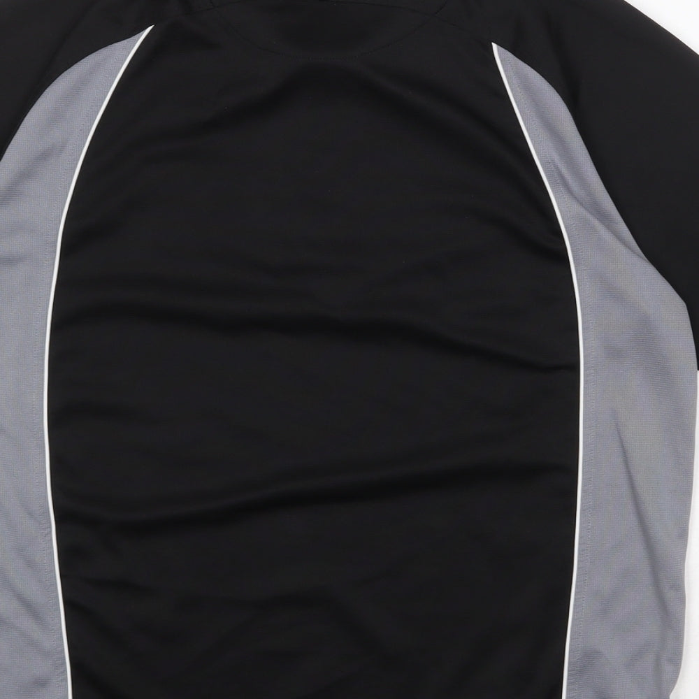 Super Shirts Mens Black Polyester Polo Size S Collared Button - New Zealand