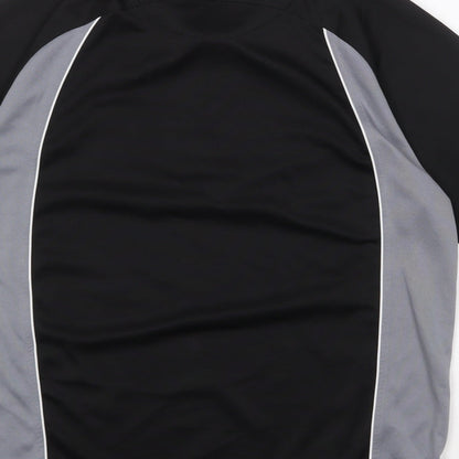 Super Shirts Mens Black Polyester Polo Size S Collared Button - New Zealand