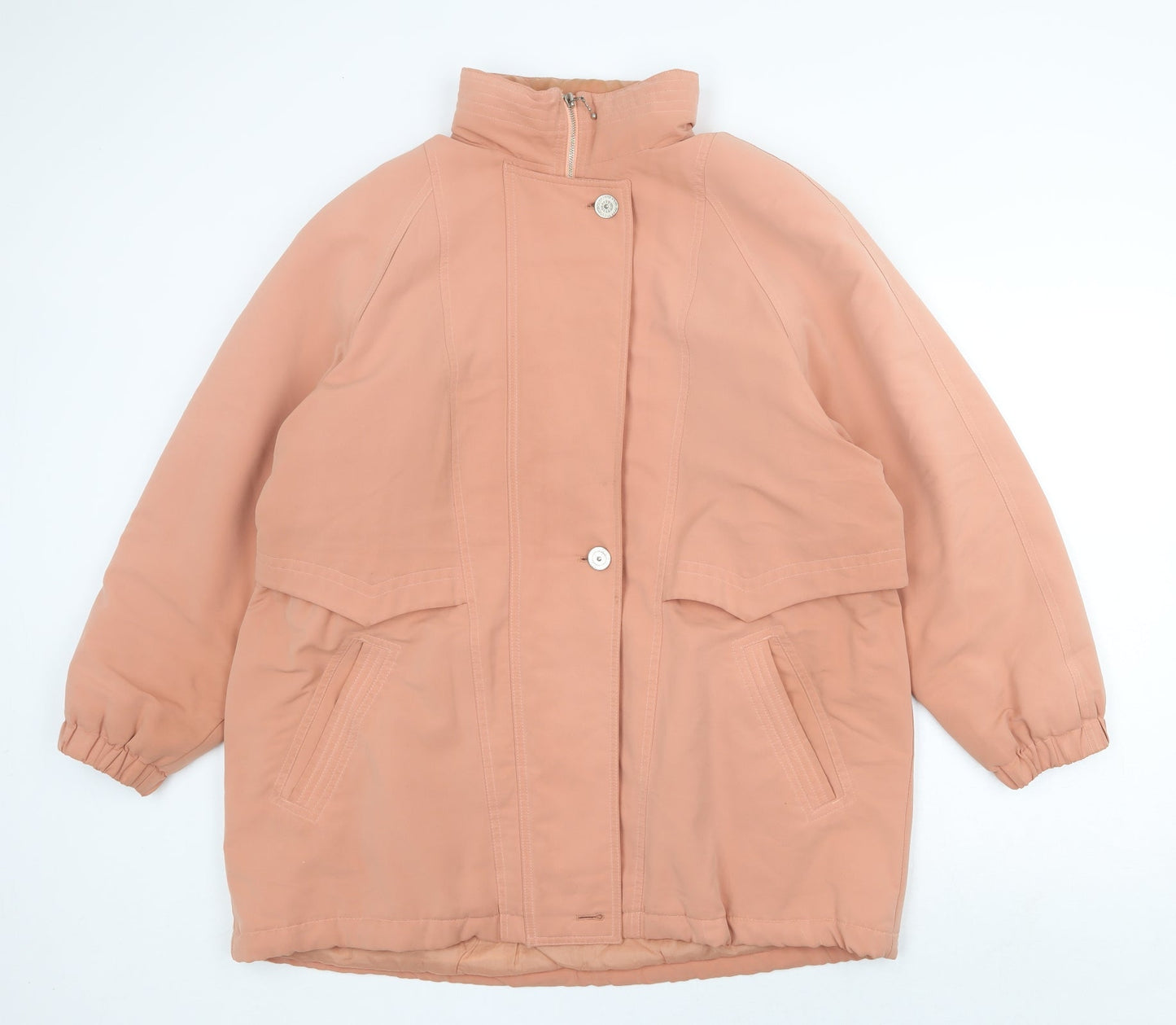 Womens UK Size 10 Marks and Spencer Orange Anorak Coat