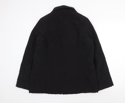 Womens UK Size 14 BHS Black Overcoat