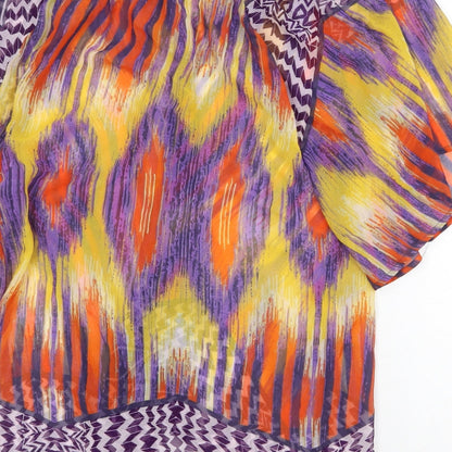 Atmosphere Womens Multicoloured Geometric Polyester A-Line Size 12 V-Neck Pullover