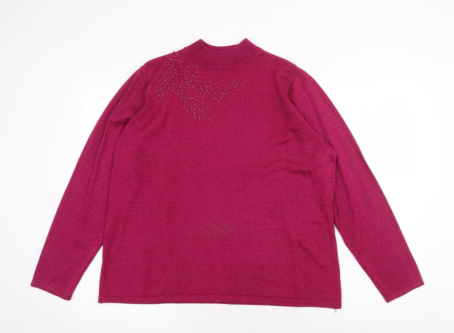 Womens UK Size L Bonmarché Pink Pullover Jumper