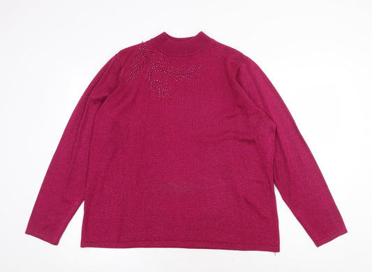 Womens UK Size L Bonmarché Pink Pullover Jumper