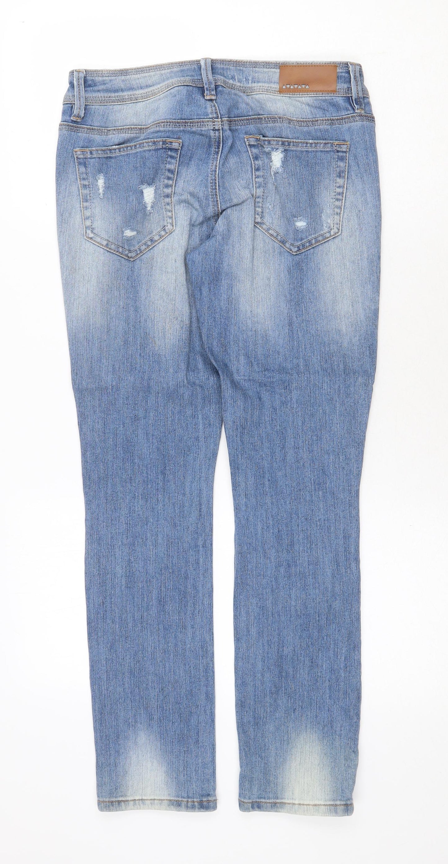 Dollhouse Womens Blue Cotton Straight Jeans Size S Regular Zip