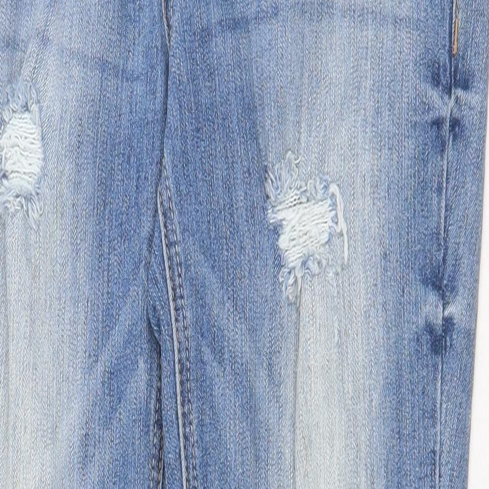 Dollhouse Womens Blue Cotton Straight Jeans Size S Regular Zip