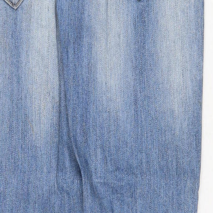 Dollhouse Womens Blue Cotton Straight Jeans Size S Regular Zip