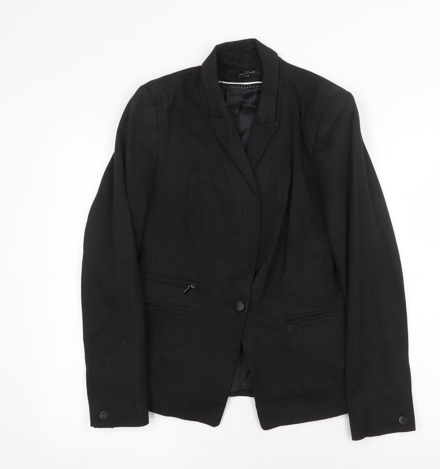 NEXT Womens Black Polyester Jacket Suit Jacket Size 12