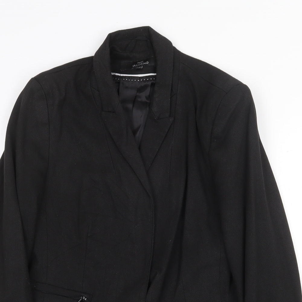 NEXT Womens Black Polyester Jacket Suit Jacket Size 12
