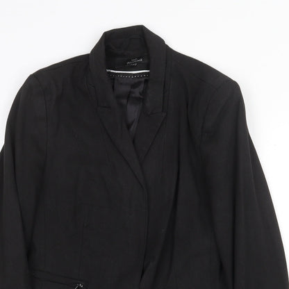 NEXT Womens Black Polyester Jacket Suit Jacket Size 12
