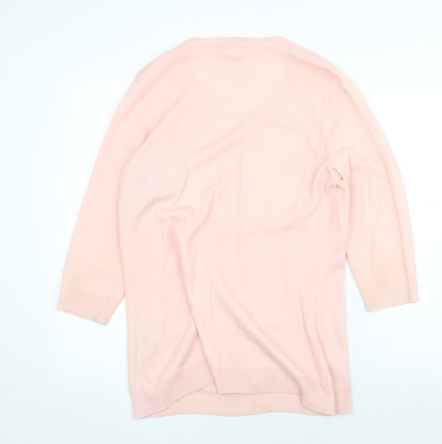 New York & Conpany Womens Pink Round Neck Geometric Acrylic Pullover Jumper Size L