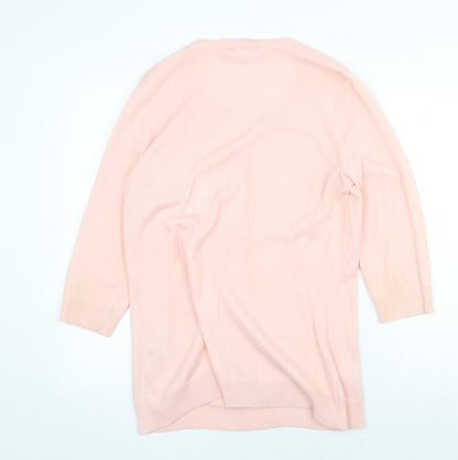 New York & Conpany Womens Pink Round Neck Geometric Acrylic Pullover Jumper Size L