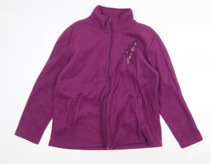 Anne de Lancay Womens Purple Jacket Size L Zip