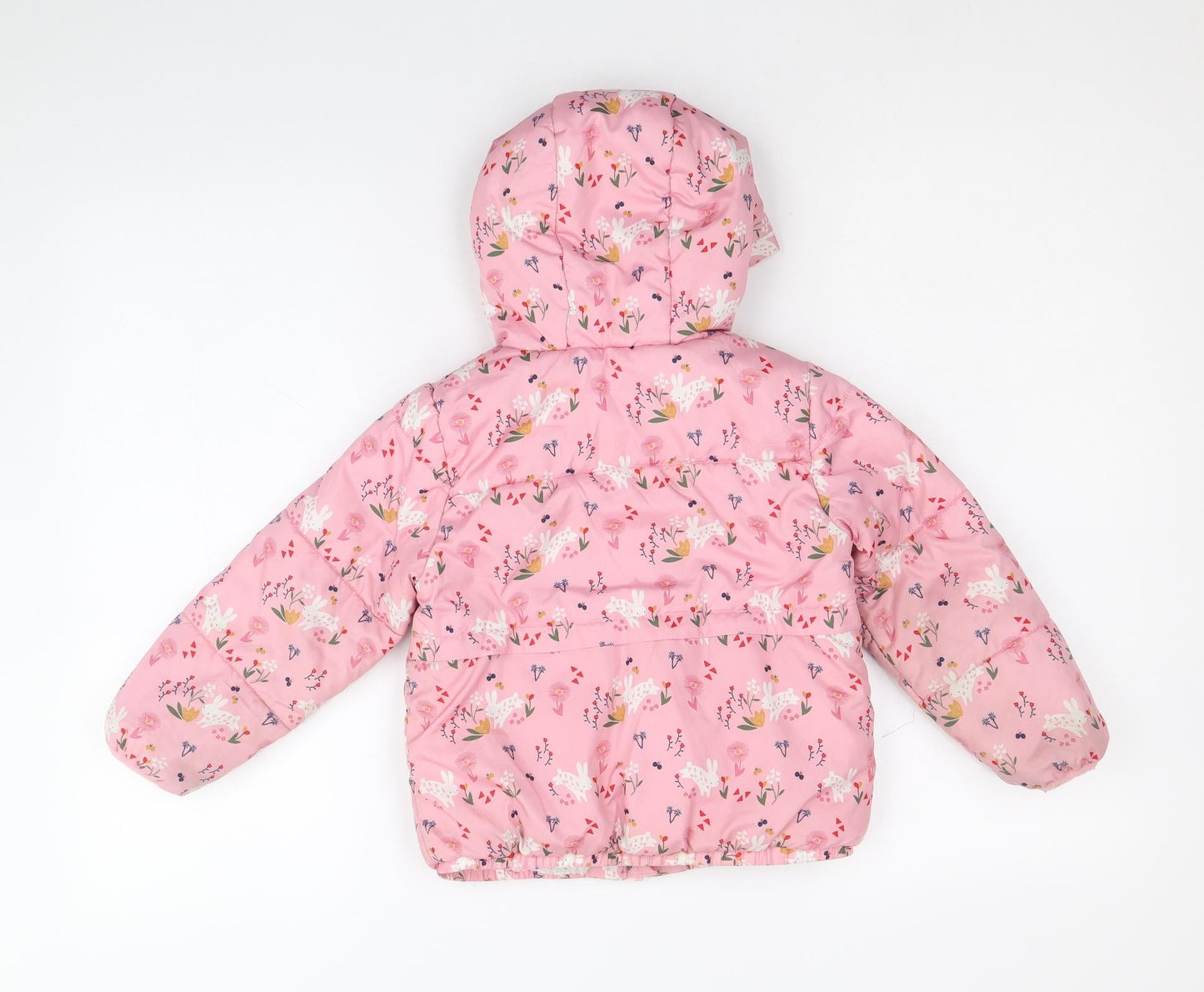 Mini Club Girls Pink Floral Quilted Jacket Size 3XL Zip