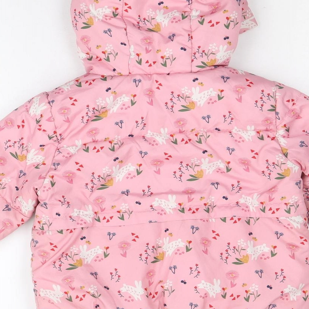 Mini Club Girls Pink Floral Quilted Jacket Size 3XL Zip