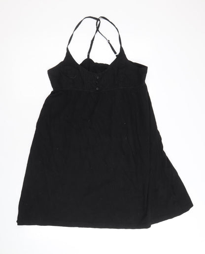 b.young Womens Black 100% Cotton Shift Size XL Scoop Neck Button