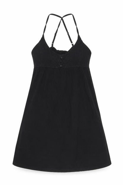 b.young Womens Black 100% Cotton Shift Size XL Scoop Neck Button