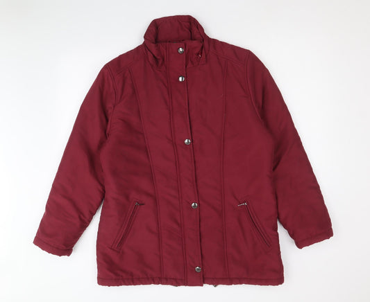 First Avenue Womens Red Jacket Coat Size 12 Zip