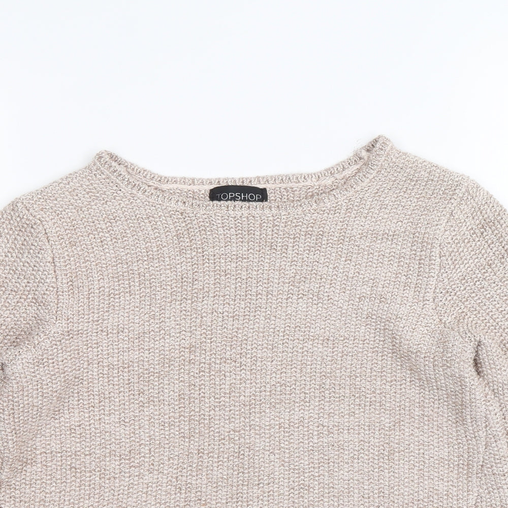 Womens UK Size 6 Topshop Gold Pullover Jumper