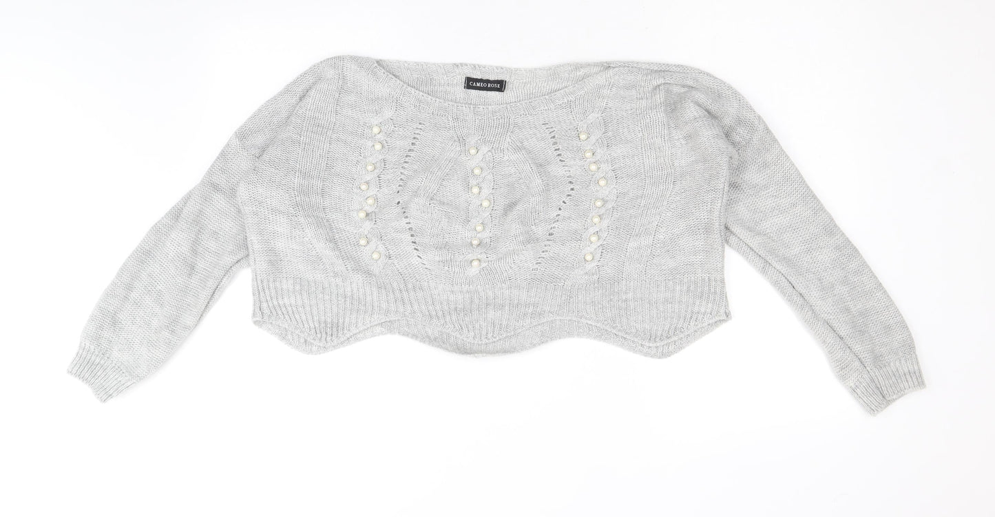 Womens UK Size M Cameo Rose Grey Pullover Jumper