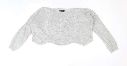 Womens UK Size M Cameo Rose Grey Pullover Jumper