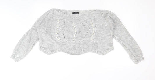 Womens UK Size M Cameo Rose Grey Pullover Jumper
