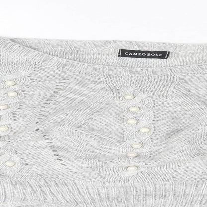 Womens UK Size M Cameo Rose Grey Pullover Jumper