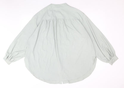 Womens UK Size XL H&M Green Basic Button-Up