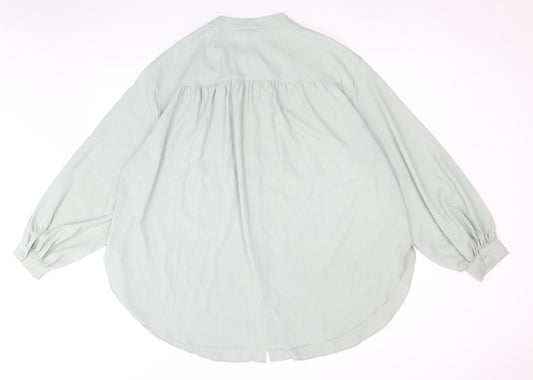 Womens UK Size XL H&M Green Basic Button-Up