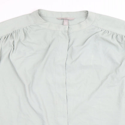 Womens UK Size XL H&M Green Basic Button-Up